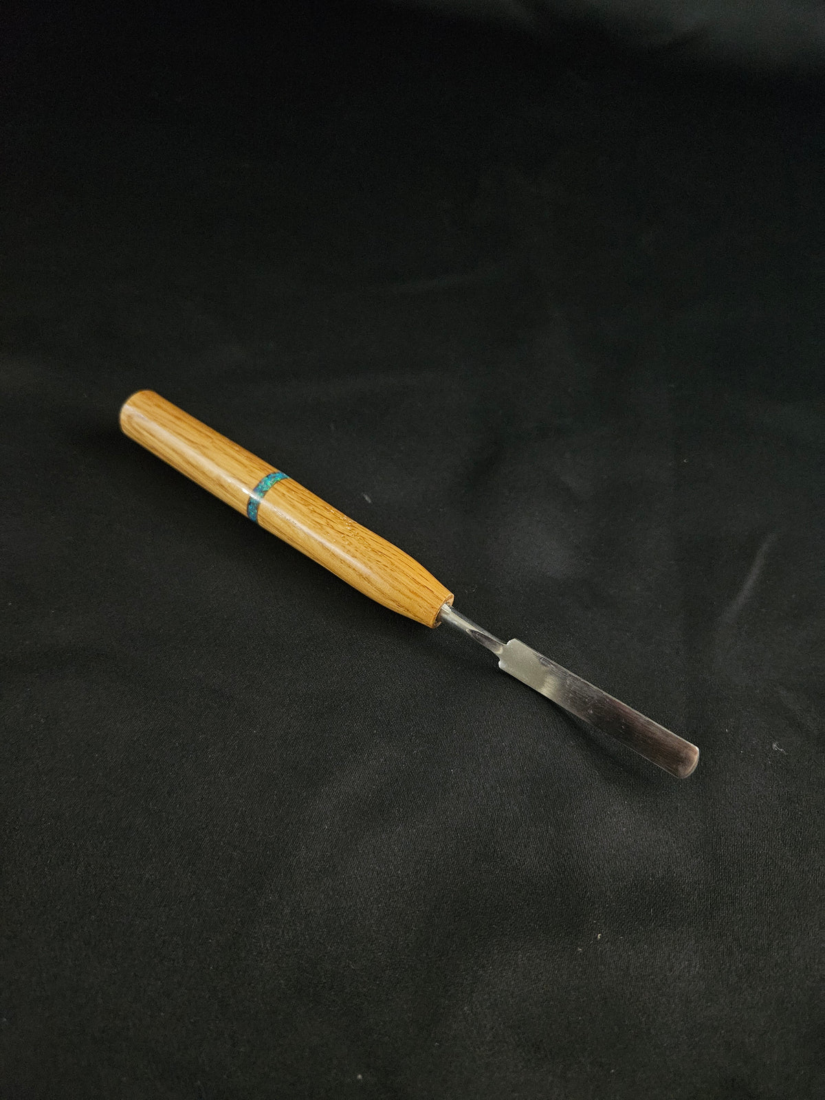 Lathe turned dabber with inlayed opals